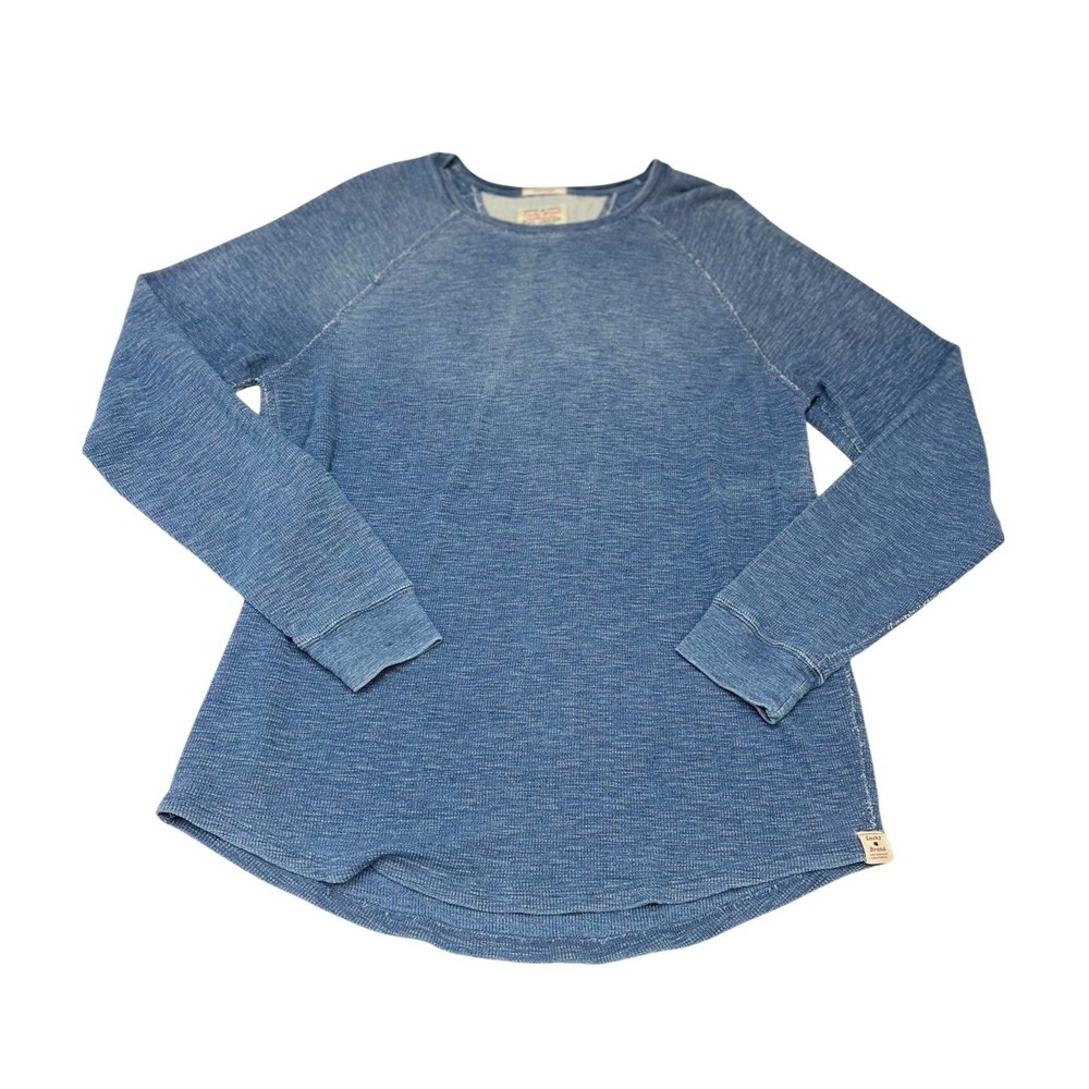 Lucky Brand Top Thermal Waffle Knit True Indigo Lived In  Mens XL Layer Preppy